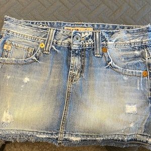 Size Big Star distressed denim mini skirt. Worn one time.